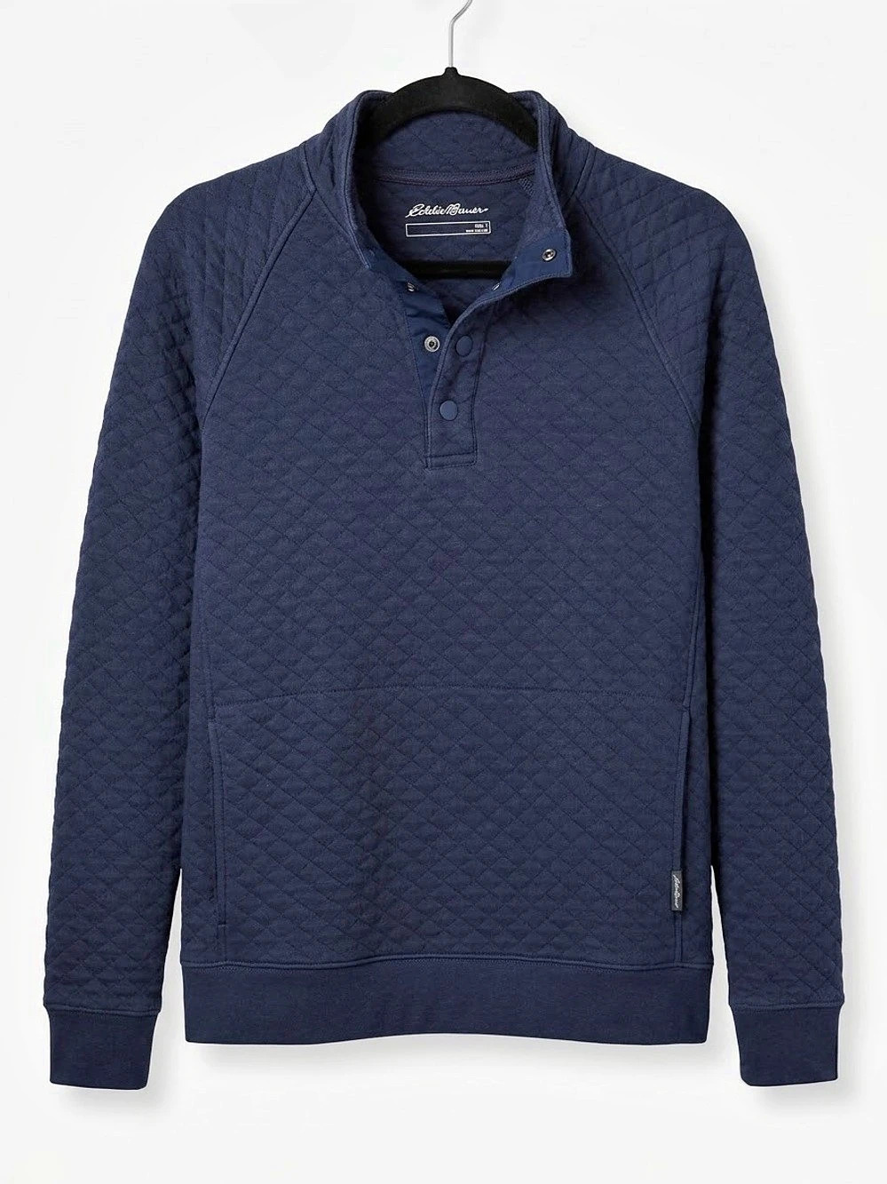 Eddie Bauer Quilted Popover Pullover Blue Large